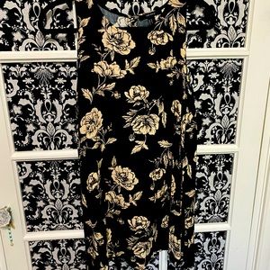 Floral black mini dress